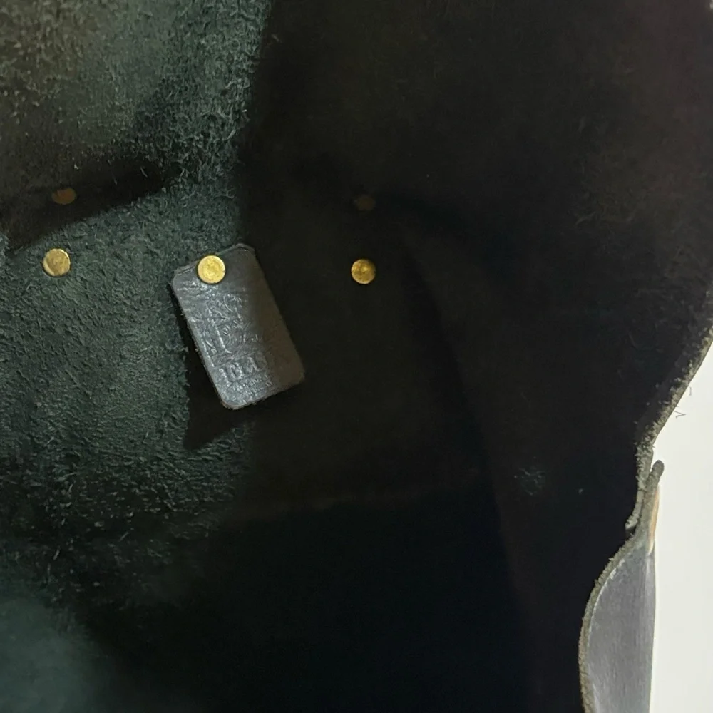 Vintage unisex Black Leather Backpack